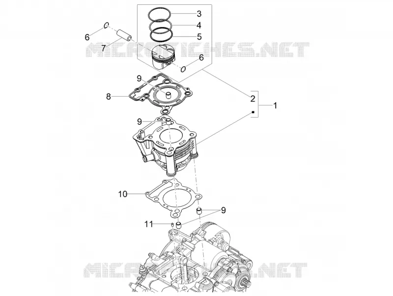 CYLINDRE - PISTON Aprilia APRILIA-MOTORCYCLES 125 TUONO 2025  Tuono 125 E5+ ABS