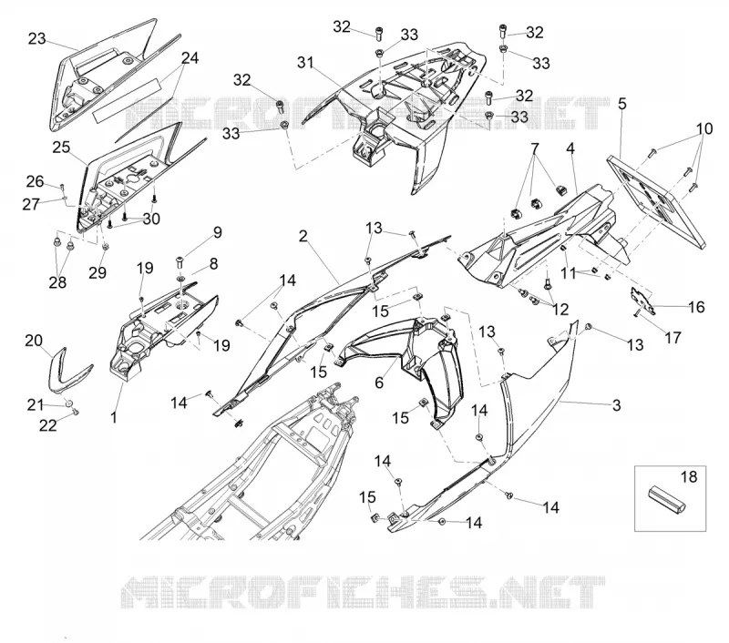 CARENAGES ARRIERE Aprilia APRILIA-MOTORCYCLES 660 TUONO 2023  Tuono 660 4T 8V E5 Factory ABS