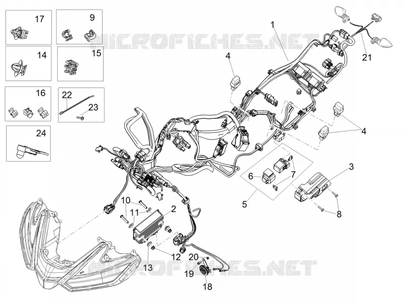 CIRCUIT ELECTRIQUE AVANT Aprilia APRILIA-MOTORCYCLES 660 TUONO 2022  Tuono 660 4T 8V E5 Factory ABS