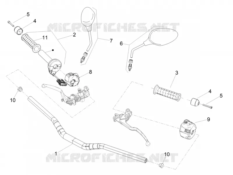 GUIDON - COMMANDES Aprilia APRILIA-MOTORCYCLES 660 TUONO 2023  Tuono 660 4T 8V E5 Factory ABS