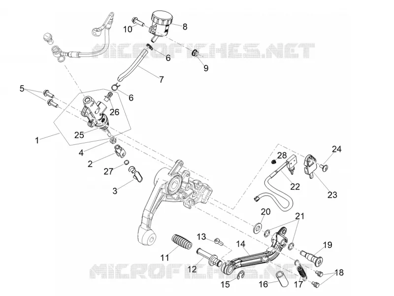 MAITRE CYLINDRE DE FREIN ARRIERE Aprilia APRILIA-MOTORCYCLES 660 TUONO 2023  Tuono 660 4T 8V E5 Factory ABS