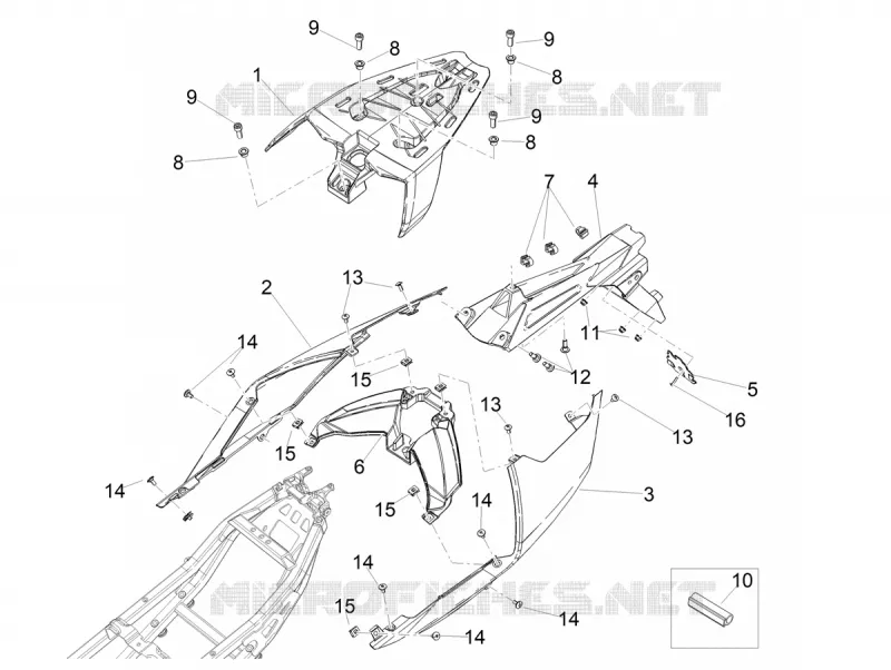 CARENAGES ARRIERE Aprilia APRILIA-MOTORCYCLES 660 TUONO 2025  Tuono 660 4T 8V E5+ Factory