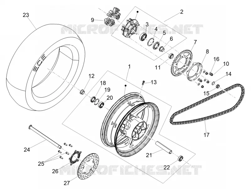 ROUE ARRIERE Aprilia APRILIA-MOTORCYCLES 660 TUONO 2025  Tuono 660 4T 8V E5+ Factory