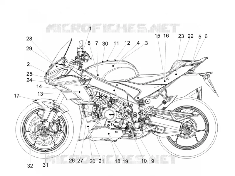 AUTOCOLLANTS Aprilia APRILIA-MOTORCYCLES 1100 TUONO 2023  Tuono V4 Factory 1100 E5 Superpole ABS