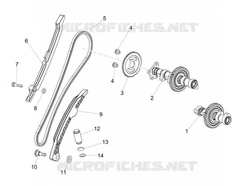 DISTRIBUTION CYLINDRE ARRIERE Aprilia APRILIA-MOTORCYCLES 1100 TUONO 2023  Tuono V4 Factory 1100 E5 Superpole ABS