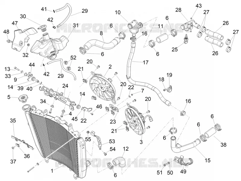 Installation de refoidissement Aprilia APRILIA-MOTORCYCLES 1100 TUONO 2025  Tuono V4 Factory 1100 E5+