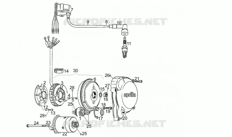 Volant magnétique Aprilia APRILIA-MOTORCYCLES 125 AF1 1990  AF1 FUTURA