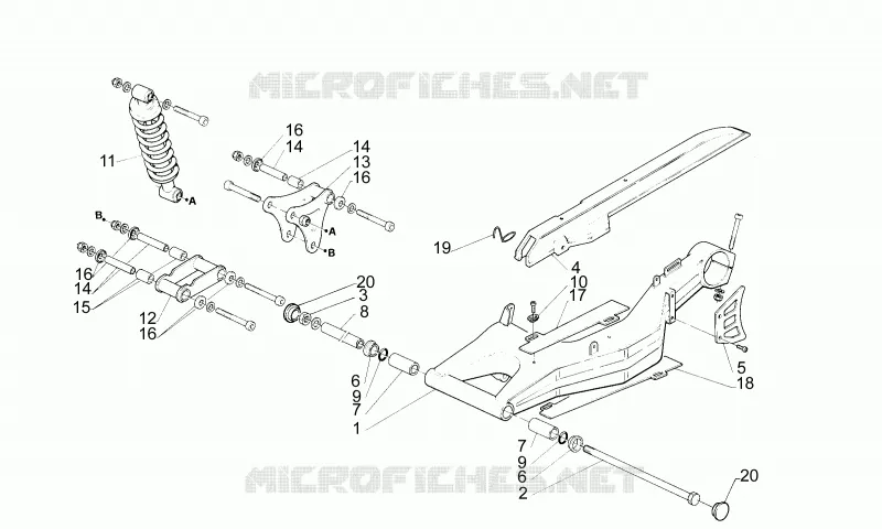 Fourche arriere Aprilia APRILIA-MOTORCYCLES 50 AF1 1991  AF1 FUTURA