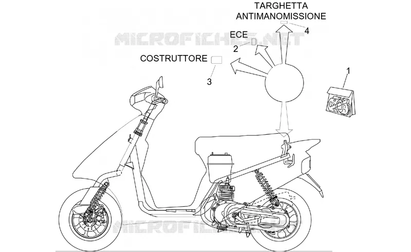 Plaquettes et decalcomanies Aprilia APRILIA-SCOOTER 50 AMICO 1998  AMICO