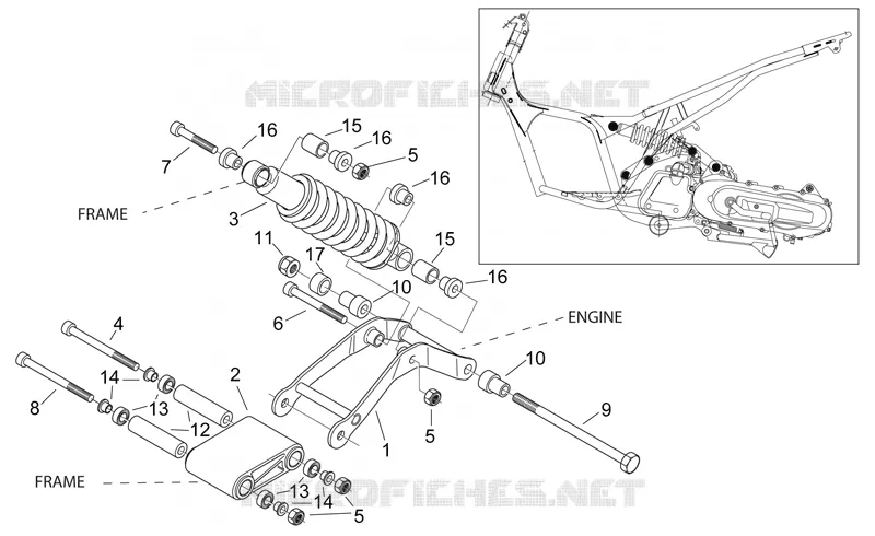 Bielles - Suspension ar. Aprilia APRILIA-SCOOTER 50 AREA-51 1998  Area 51
