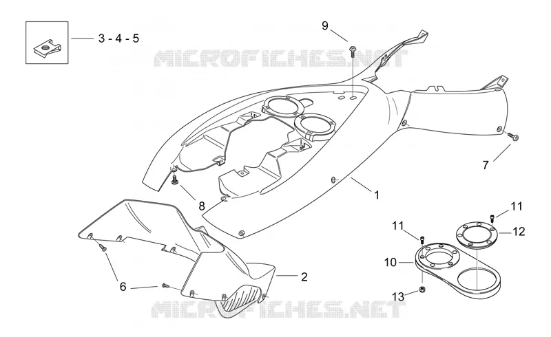 Carrosserie centrale II Aprilia APRILIA-SCOOTER 50 AREA-51 1998  Area 51
