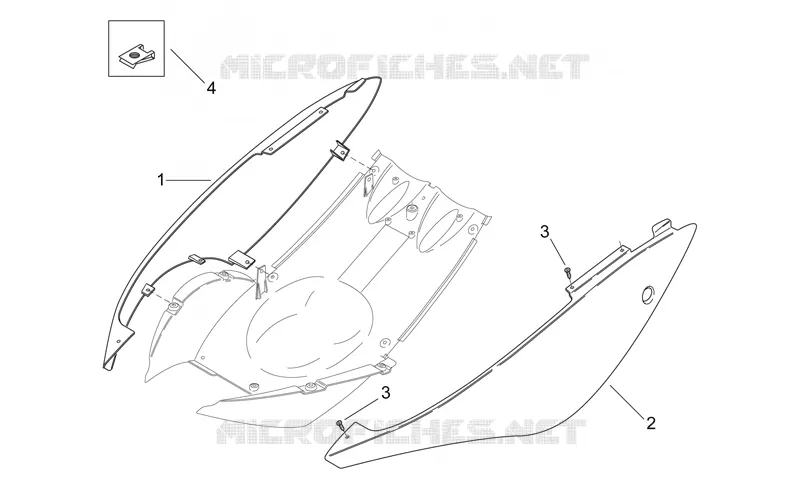 Carrosserie posterieure I Aprilia APRILIA-SCOOTER 50 AREA-51 1998  Area 51
