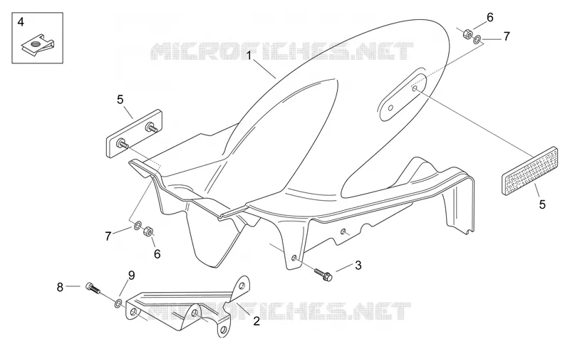 Carrosserie posterieure III Aprilia APRILIA-SCOOTER 50 AREA-51 1999  Area 51