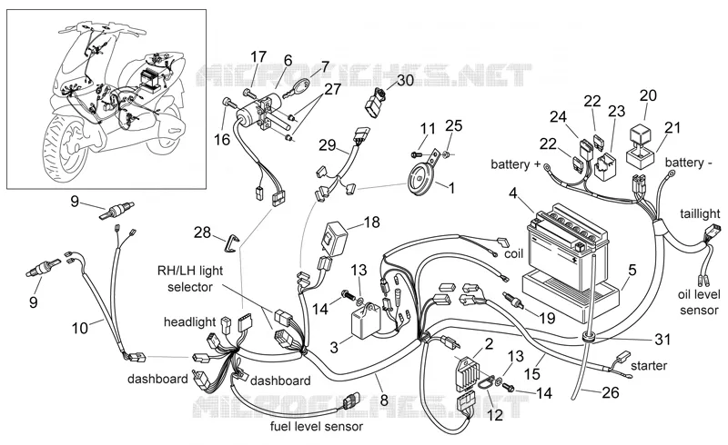 Circuit electrique Aprilia APRILIA-SCOOTER 50 AREA-51 1998  Area 51