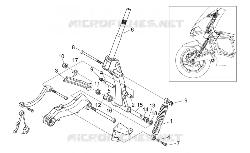 Suspension avant II Aprilia APRILIA-SCOOTER 50 AREA-51 2000  Area 51