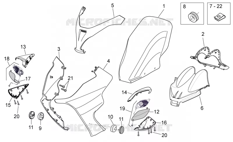 Carrosserie av. I Aprilia APRILIA-SCOOTER 200 ATLANTIC 2004  Atlantic