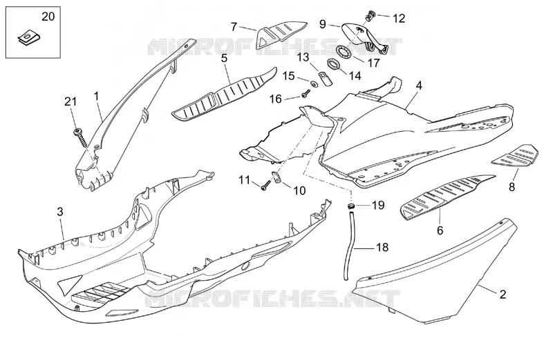Carrosserie centrale Aprilia APRILIA-SCOOTER 200 ATLANTIC 2005  Atlantic