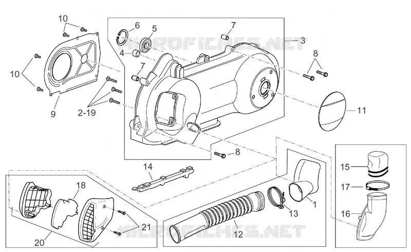 Couvercle variateur Aprilia APRILIA-SCOOTER 125 ATLANTIC 2003  Atlantic
