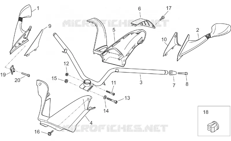 Guidon Aprilia APRILIA-SCOOTER 250 ATLANTIC 2005  Atlantic