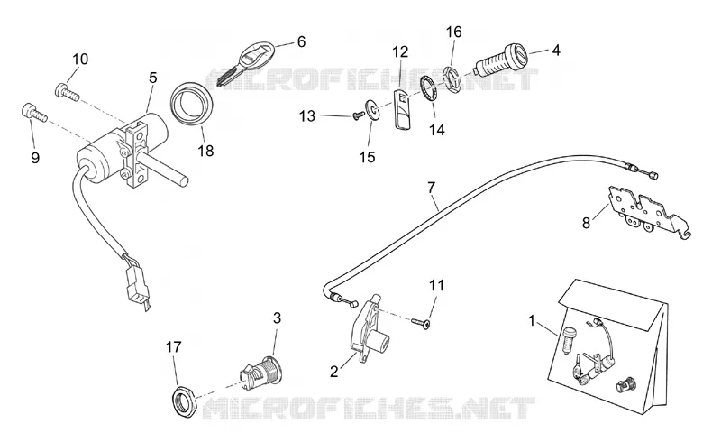 Kit serrure Aprilia APRILIA-SCOOTER 125 ATLANTIC 2003  Atlantic