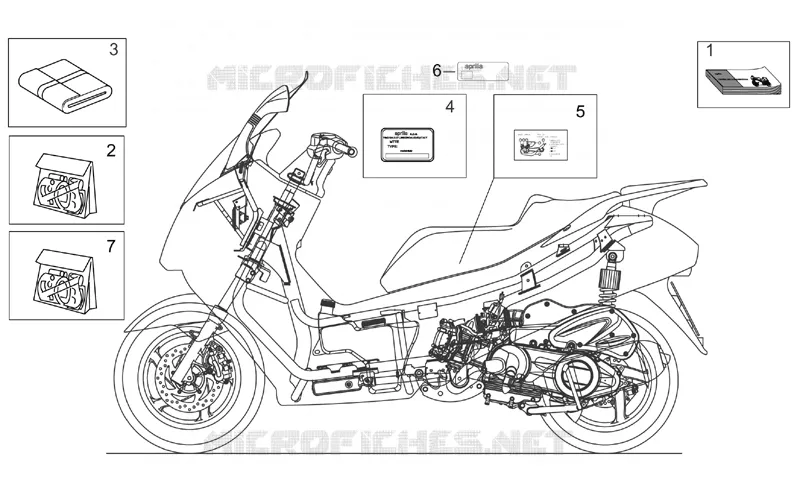 Plaquettes-decal. Aprilia APRILIA-SCOOTER 125 ATLANTIC 2005  Atlantic