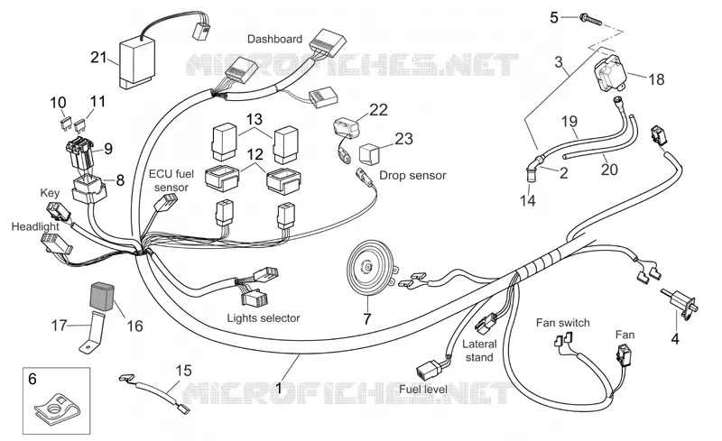 Circuit electrique AV Aprilia APRILIA-SCOOTER 250 ATLANTIC 2007  Atlantic