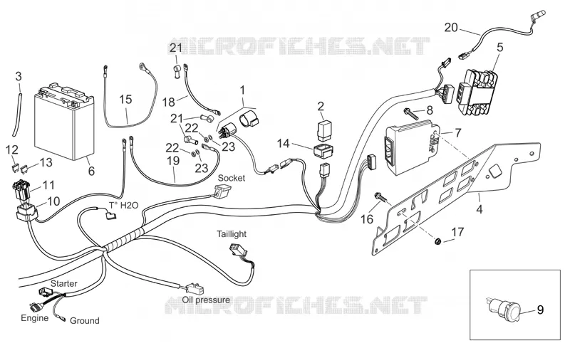 Circuit electrique arrière I Aprilia APRILIA-SCOOTER 250 ATLANTIC 2006  Atlantic