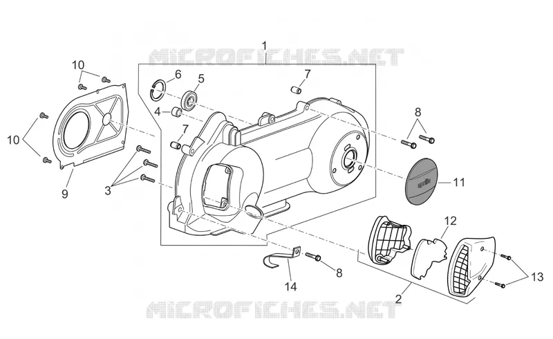 Couvercle variateur Aprilia APRILIA-SCOOTER 250 ATLANTIC 2008  Atlantic