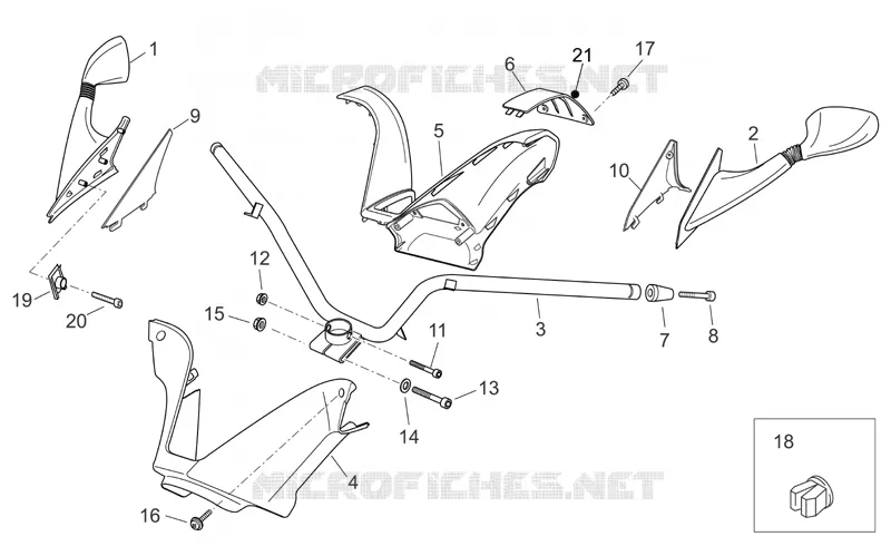 Guidon Aprilia APRILIA-SCOOTER 125 ATLANTIC 2007  Atlantic