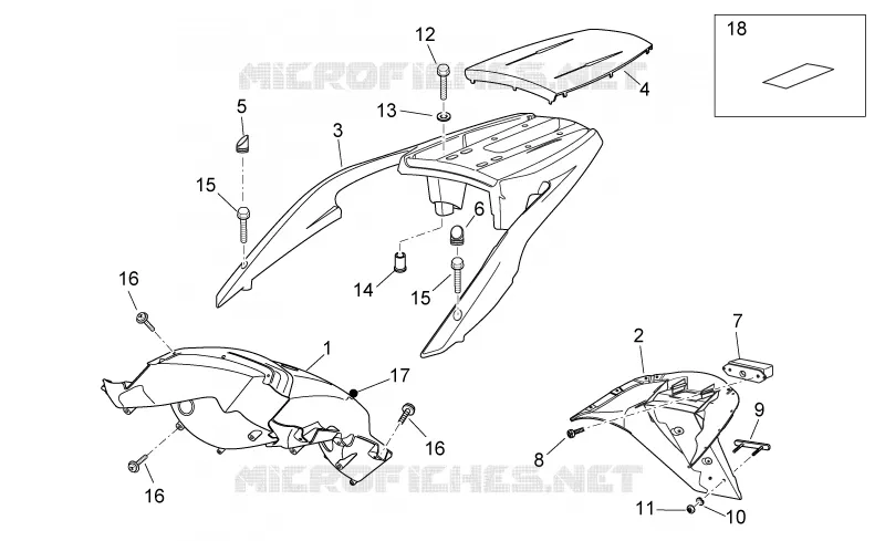 Carrosserie posterieure II Aprilia APRILIA-SCOOTER 125 ATLANTIC 2011  Atlantic E3