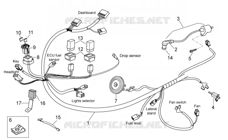 Circuit electrique AV Aprilia APRILIA-SCOOTER 125 ATLANTIC 2011  Atlantic E3