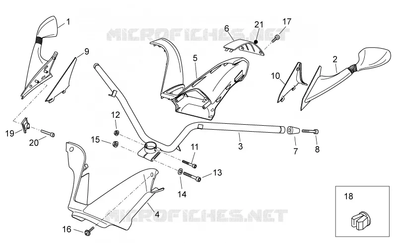 Guidon Aprilia APRILIA-SCOOTER 125 ATLANTIC 2010  Atlantic E3