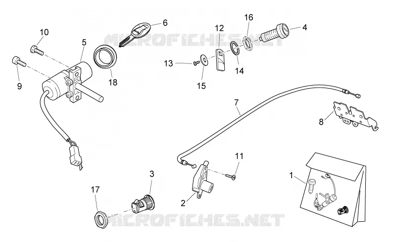 Kit serrure Aprilia APRILIA-SCOOTER 125 ATLANTIC 2010  Atlantic E3