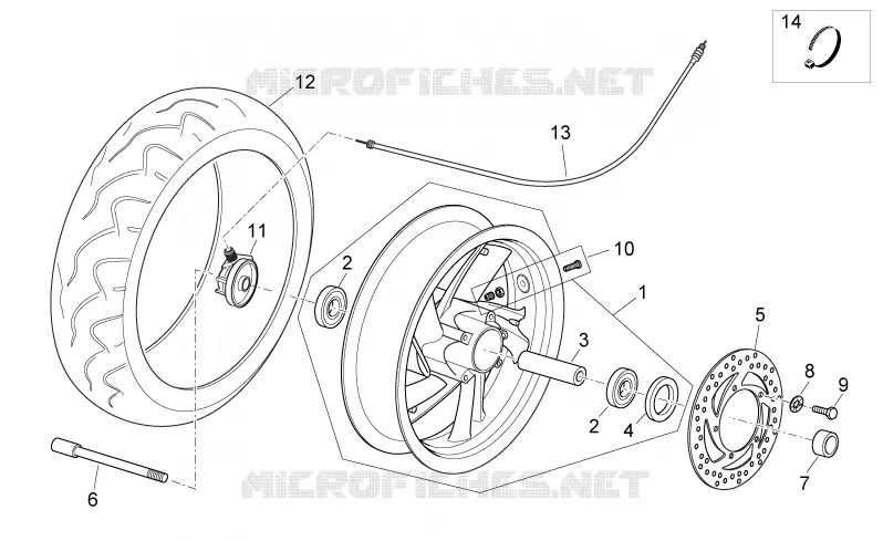 Roue Av. Aprilia APRILIA-SCOOTER 125 ATLANTIC 2010  Atlantic E3