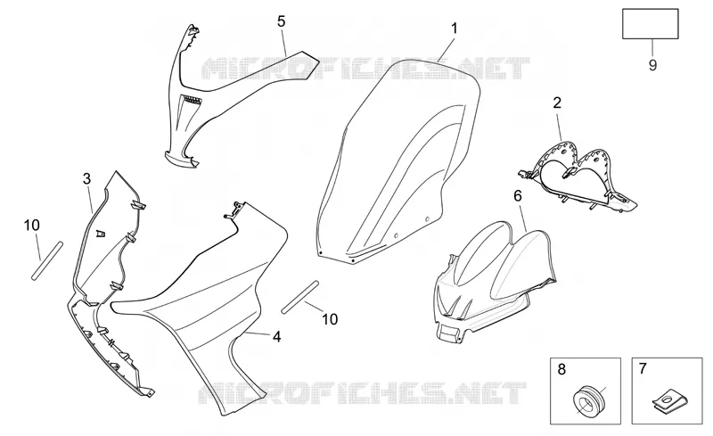 Carrosserie av. I Aprilia APRILIA-SCOOTER 400 ATLANTIC 2005  Atlantic Sprint