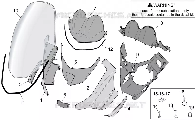 Carrosserie av. I Aprilia APRILIA-SCOOTER 500 ATLANTIC 2003  Atlantic
