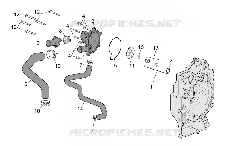 Pompe à eau (Int.Thermostat) Aprilia APRILIA-SCOOTER 500 ATLANTIC 2002  Atlantic